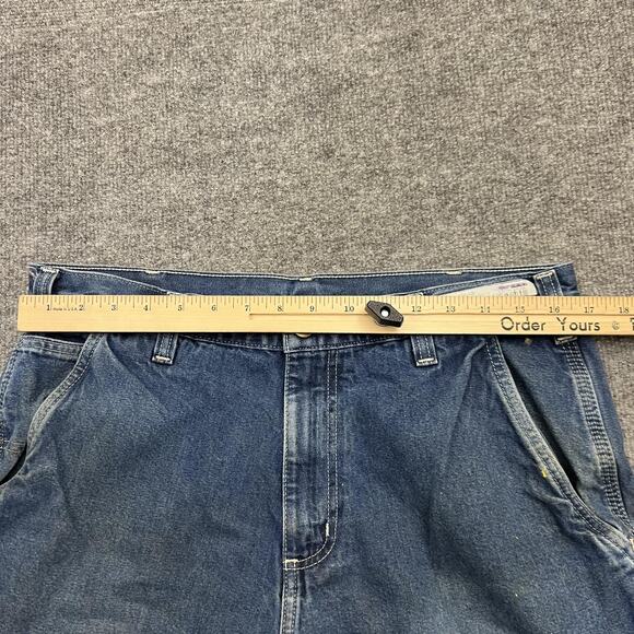Carhartt Jeans Mens 34x34 Dungaree Fit Utility Painter Work Pants Distressed - Picture 7 of 11